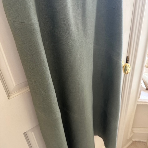 ANN TAYLOR 100% GREEN LINEN DIAGONALLY CONSTRUCTED SKIRT-NWT/SIZE 14 - Picture 9 of 9
